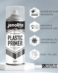 JENOLITE Imprimación en Spray para Plástico | 400ml | Pintura en aerosol para imprimación | Promueve Adhesión | Spray para Automoción, Muebles de Jardín, Maquetas y Otros Plásticos Rígidos