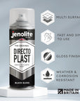JENOLITE Directoplast Pintura en aerosol brillante | 400ml | Pintura en aerosol multisuperficie | Para todo tipo de plástico | No se requiere imprimación