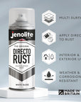 JENOLITE Directorust Pintura en aerosol brillante | 400ml | Pintura en aerosol de óxido directo para metal | Múltiples superficies: madera, metal, plástico