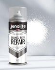JENOLITE Pintura en aerosol de reparación para bañera esmaltada | BLANCO BRILLANTE | 400 ml | Acabado duradero | Pintar y reparar bañeras, bañeras, fregaderos, electrodomésticos