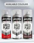 JENOLITE Directoplast Pintura en aerosol brillante | 400ml | Pintura en aerosol multisuperficie | Para todo tipo de plástico | No se requiere imprimación