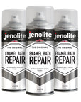 JENOLITE Pintura en aerosol de reparación para bañera esmaltada | BLANCO BRILLANTE | 400 ml | Acabado duradero | Pintar y reparar bañeras, bañeras, fregaderos, electrodomésticos