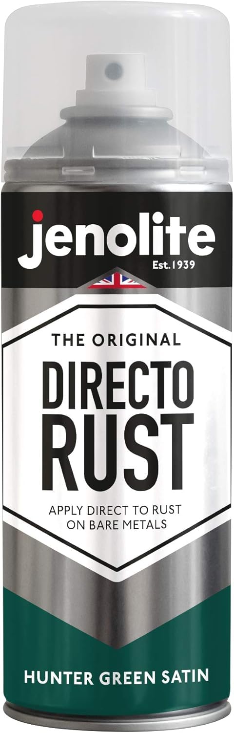 JENOLITE DIRECTORUST Satin spray paint | 400 ml | All-in-one multisurface paint: metal, wood, plastic | Apply directly on rust | RAL 9005