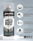 JENOLITE DIRECTORUST Satin spray paint | 400 ml | All-in-one multisurface paint: metal, wood, plastic | Apply directly on rust | RAL 9005