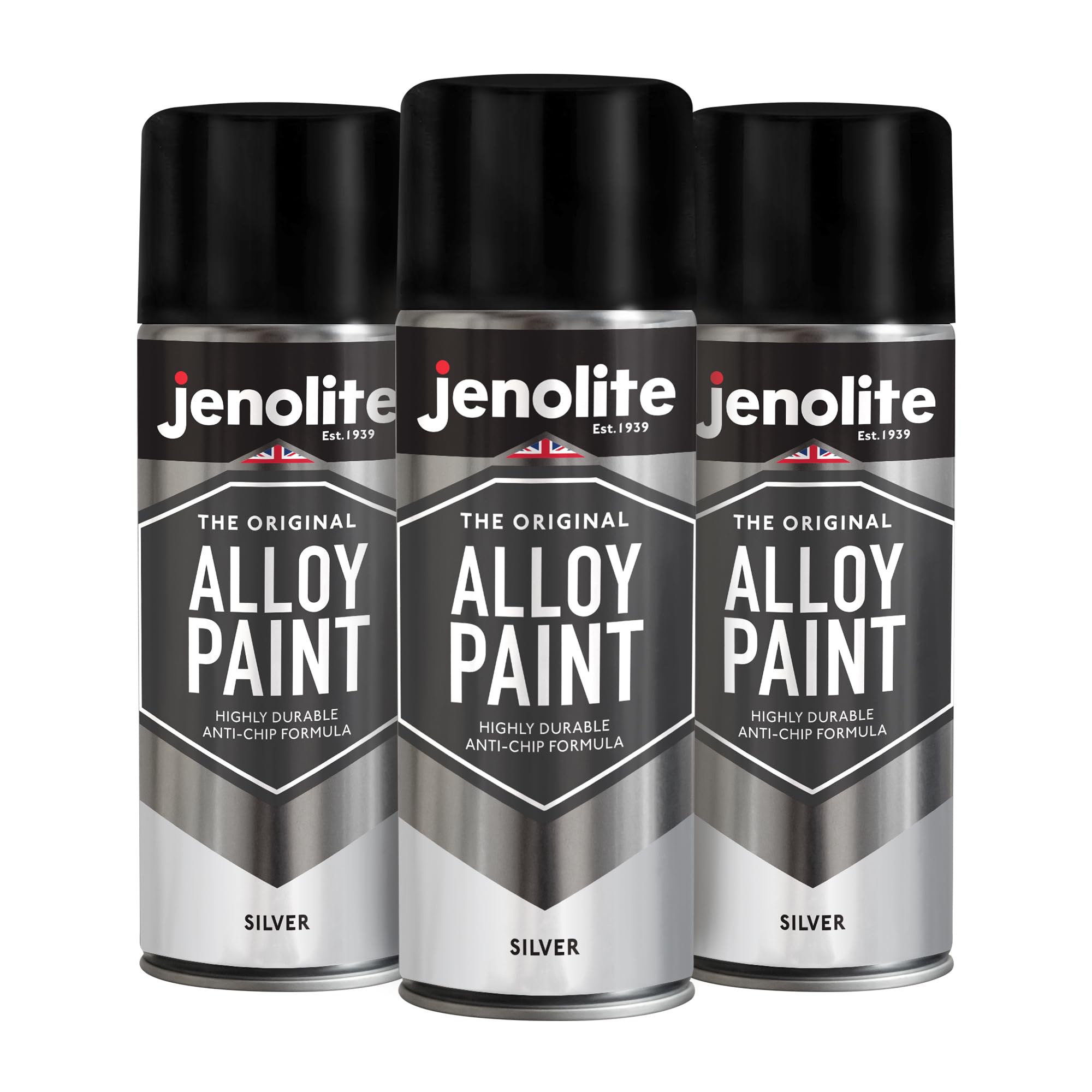 JENOLITE Pintura en aerosol plateada para llantas de aleación | 400ml | Pintura para llantas de aleación premium | Resistente a la corrosión | Restaurar y renovar llantas de aleación