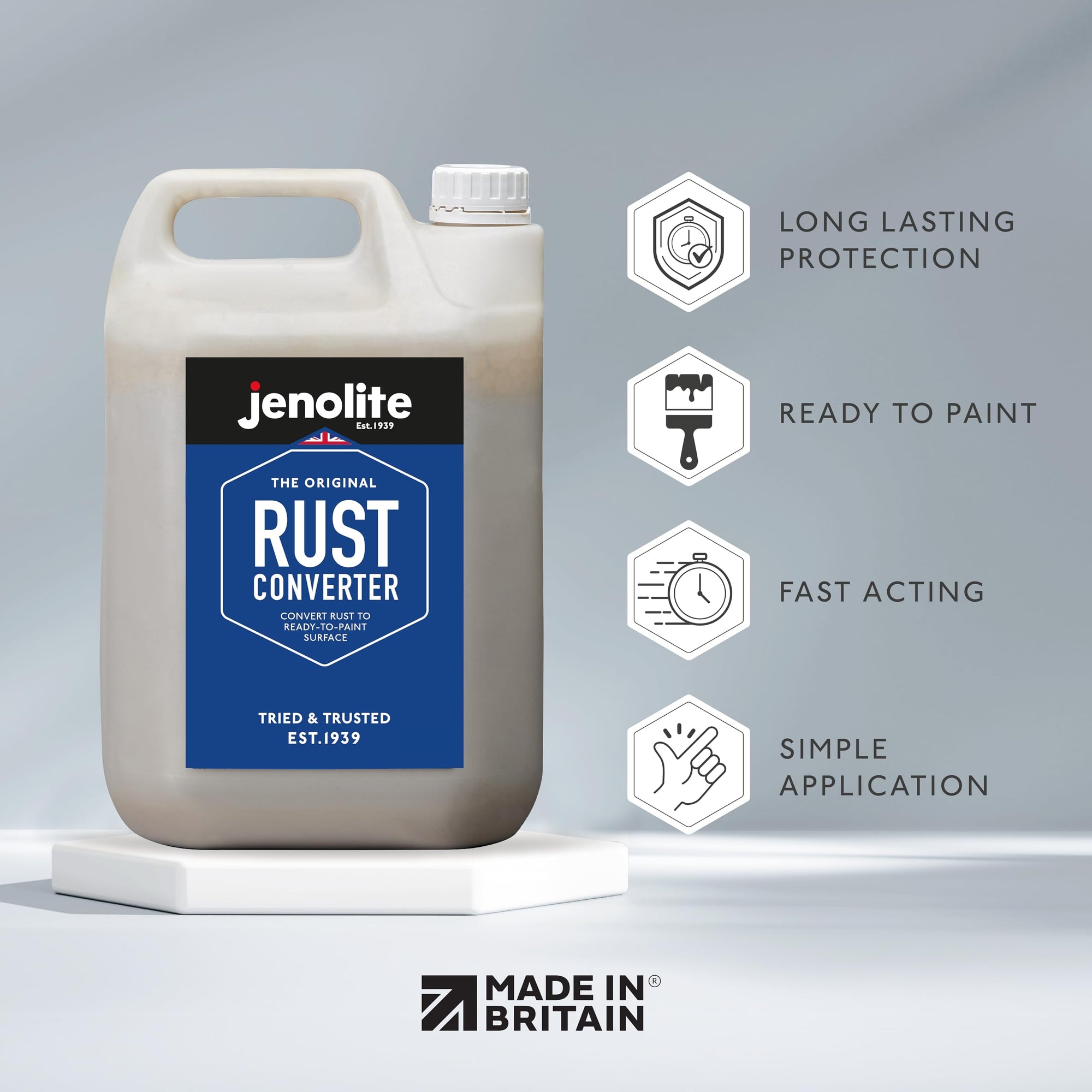 JENOLITE Oxide Converter | Rust Treatment | Oxide Converter Ideal for Cars and Metal | Oxidized, Converter and Primer | Water-Based Formula Oxide Transformer