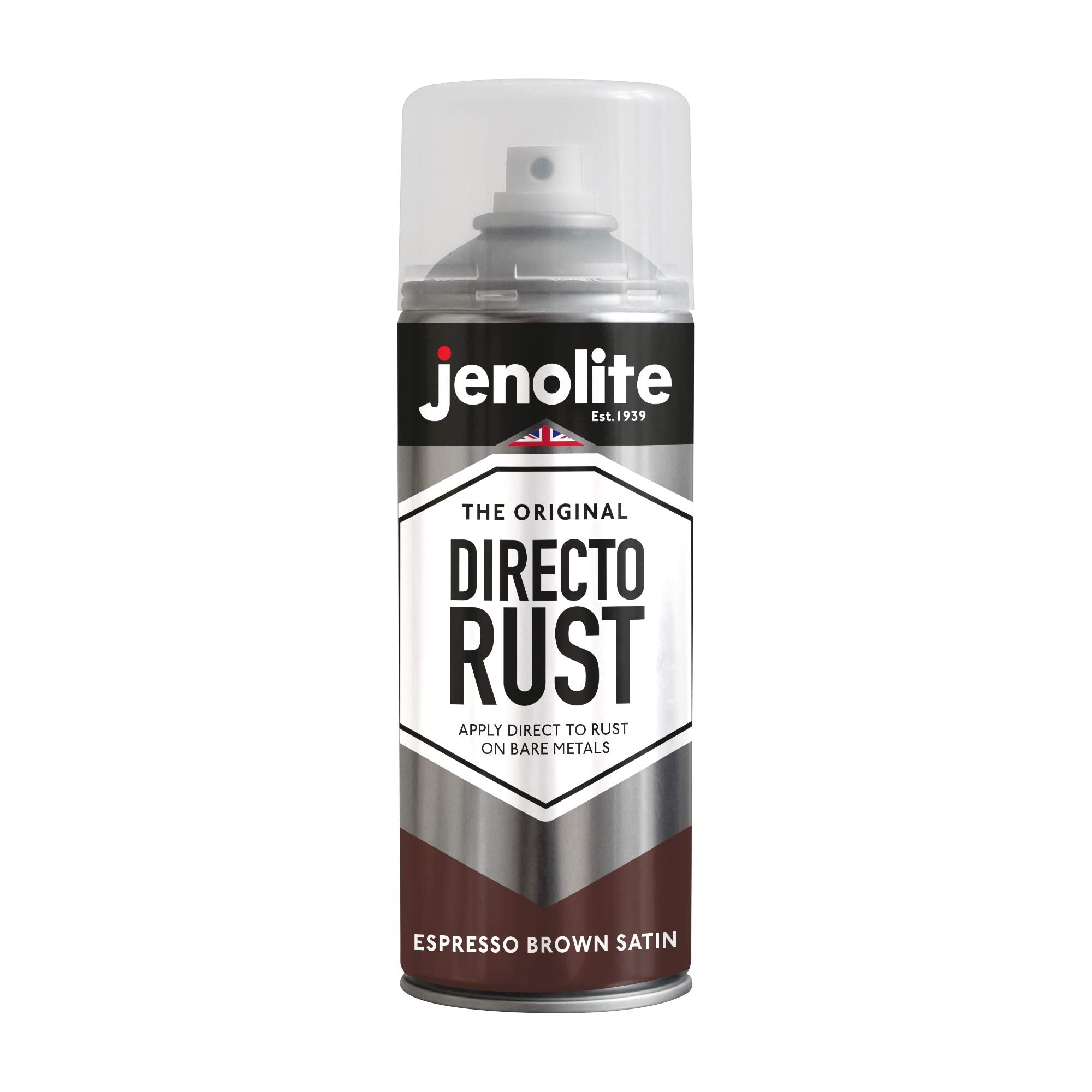 JENOLITE DIRECTORUST Satin spray paint | 400 ml | All-in-one multisurface paint: metal, wood, plastic | Apply directly on rust | RAL 9005