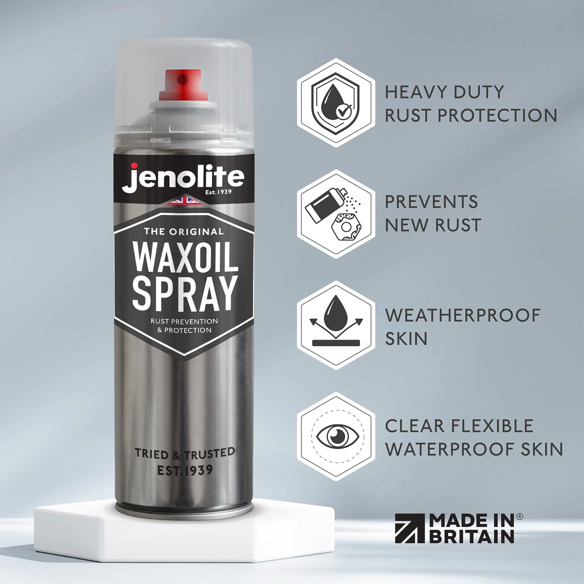JENOLITE Waxoil Rust Prevention and Protection Spray | Clear | Corrosion Protection Spray for Cars, Bicycles and Motorcycles | 500ml