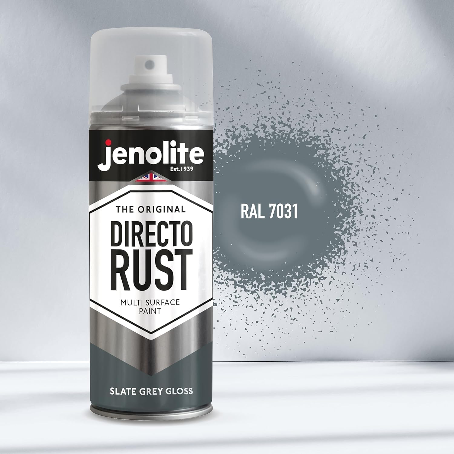 JENOLITE Directorust Pintura en aerosol brillante | 400ml | Pintura en aerosol de óxido directo para metal | Múltiples superficies: madera, metal, plástico