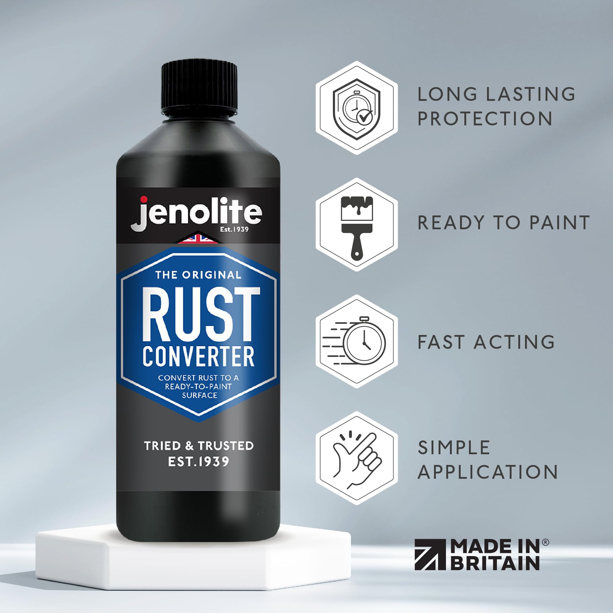 JENOLITE Oxide Converter | Rust Treatment | Oxide Converter Ideal for Cars and Metal | Oxidized, Converter and Primer | Water-Based Formula Oxide Transformer