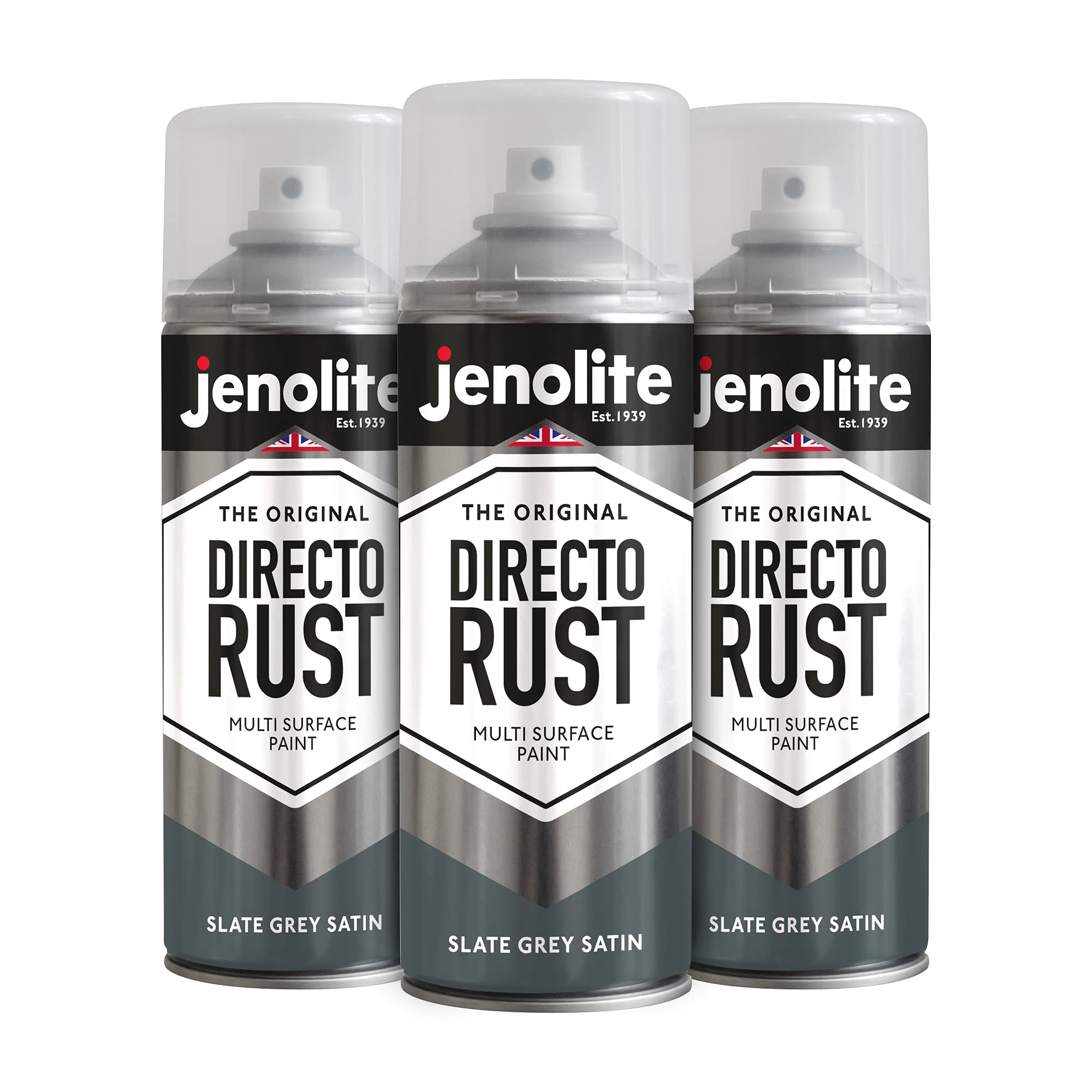 JENOLITE DIRECTORUST Satin spray paint | 400 ml | All-in-one multisurface paint: metal, wood, plastic | Apply directly on rust | RAL 9005