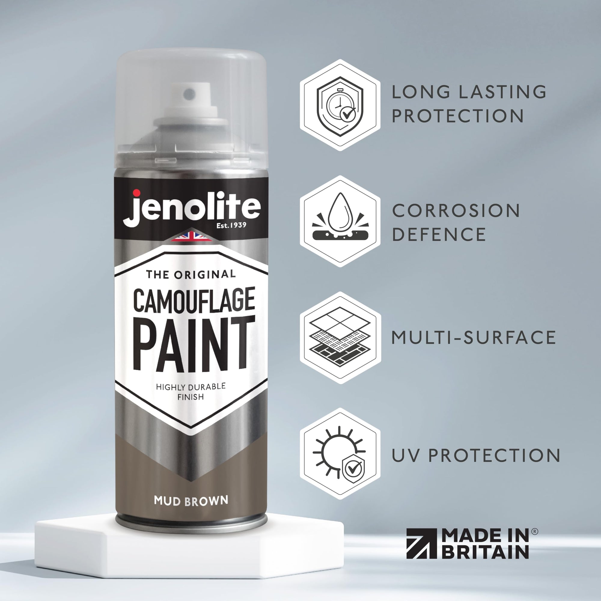 JENOLITE Pintura de camuflaje | Ideal para modelismo, paintball, vehículos militares Airsoft | 400 ml