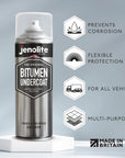 JENOLITE Low Bituminous Anti-Corrosive Aerosol Sealant | BLACK | Car Underbody Sealant, Gutter Repair, Roof Sealant | 500ml