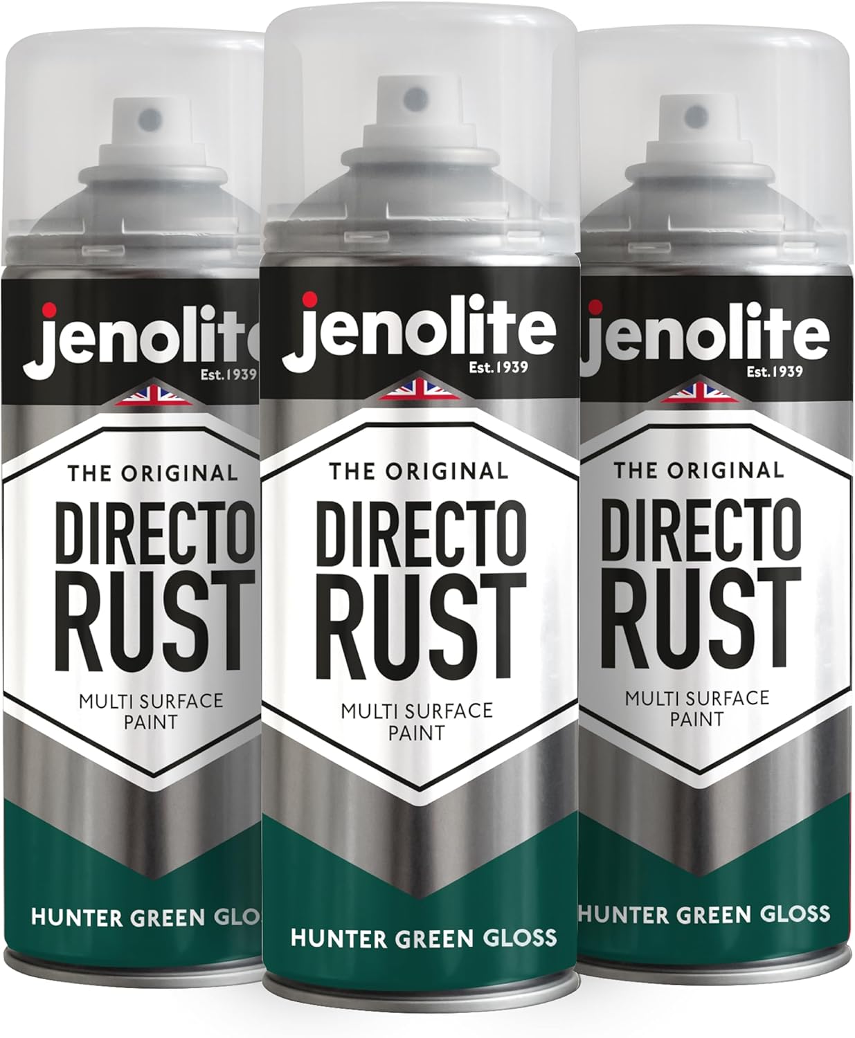 JENOLITE Directorust Pintura en aerosol brillante | 400ml | Pintura en aerosol de óxido directo para metal | Múltiples superficies: madera, metal, plástico