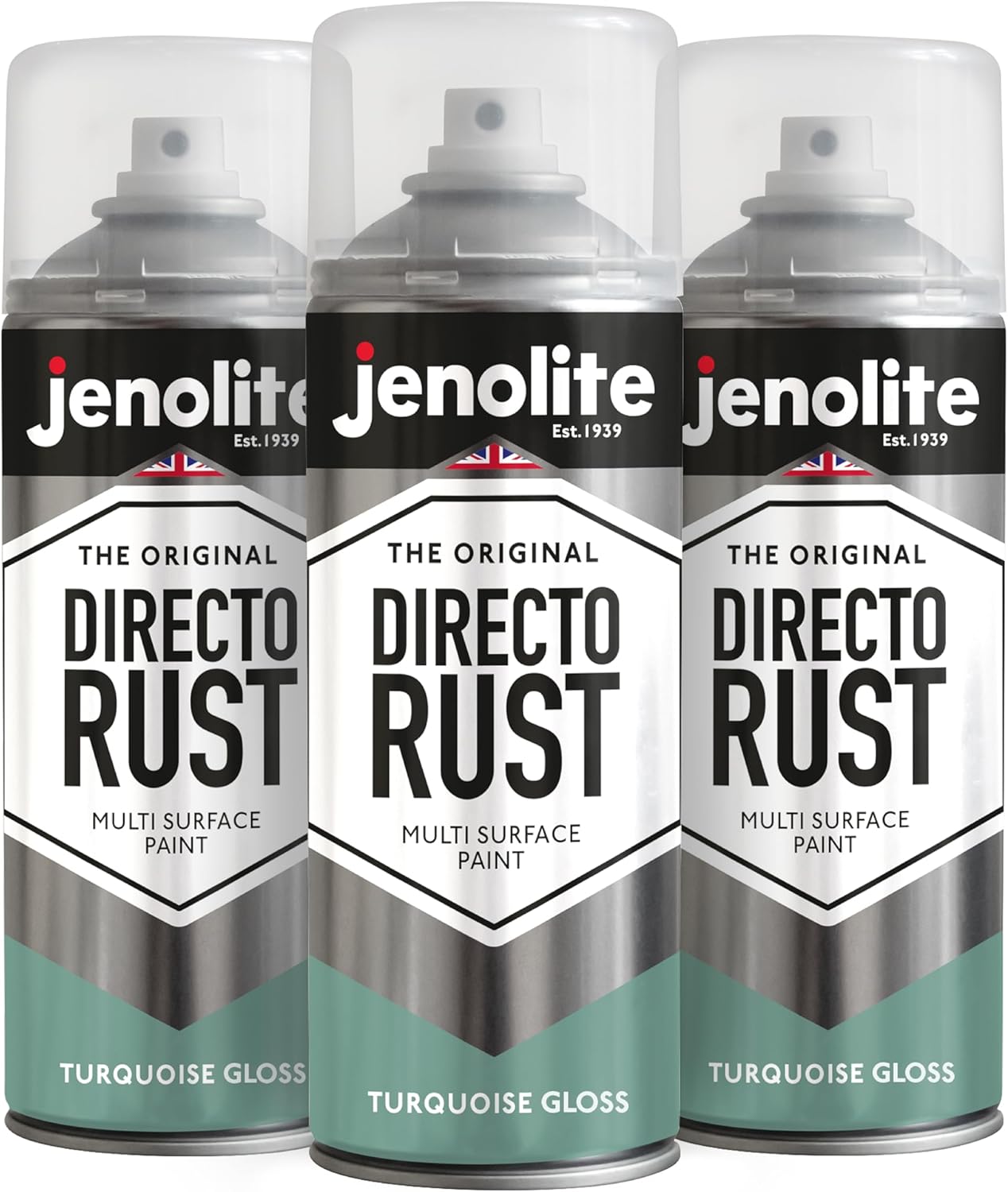 JENOLITE Directorust Pintura en aerosol brillante | 400ml | Pintura en aerosol de óxido directo para metal | Múltiples superficies: madera, metal, plástico