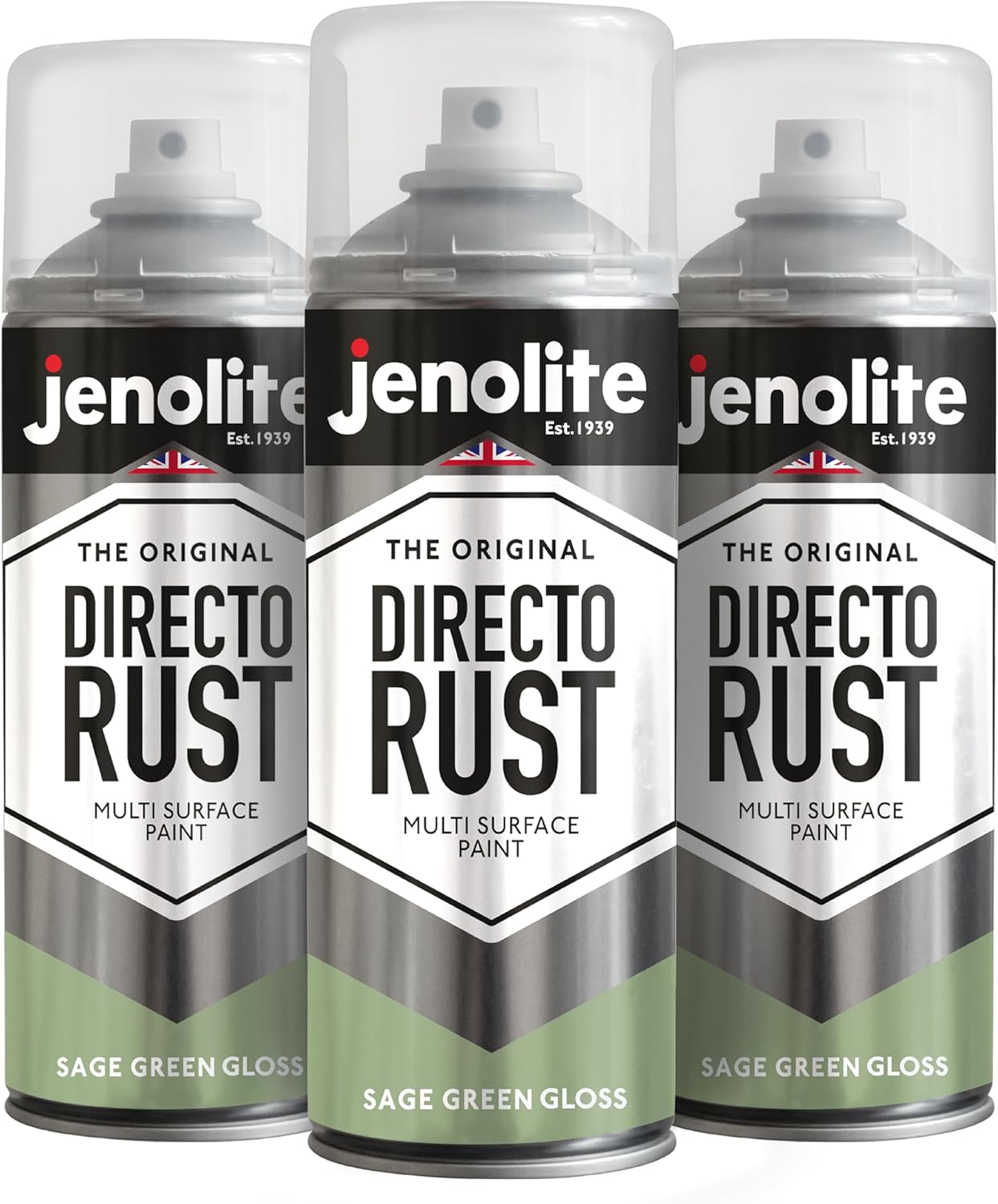 JENOLITE Directorust Pintura en aerosol brillante | 400ml | Pintura en aerosol de óxido directo para metal | Múltiples superficies: madera, metal, plástico