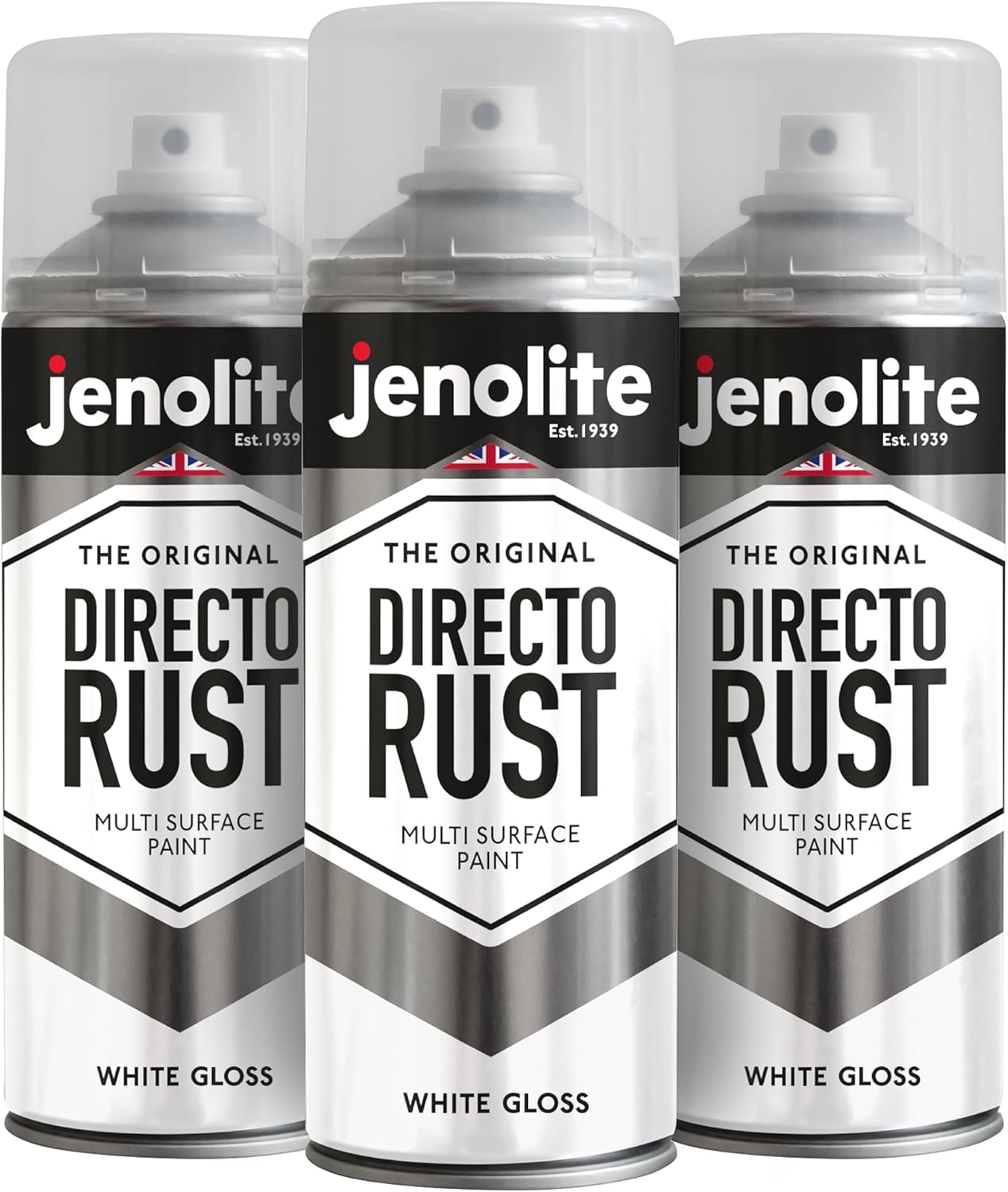 JENOLITE Directorust Pintura en aerosol brillante | 400ml | Pintura en aerosol de óxido directo para metal | Múltiples superficies: madera, metal, plástico