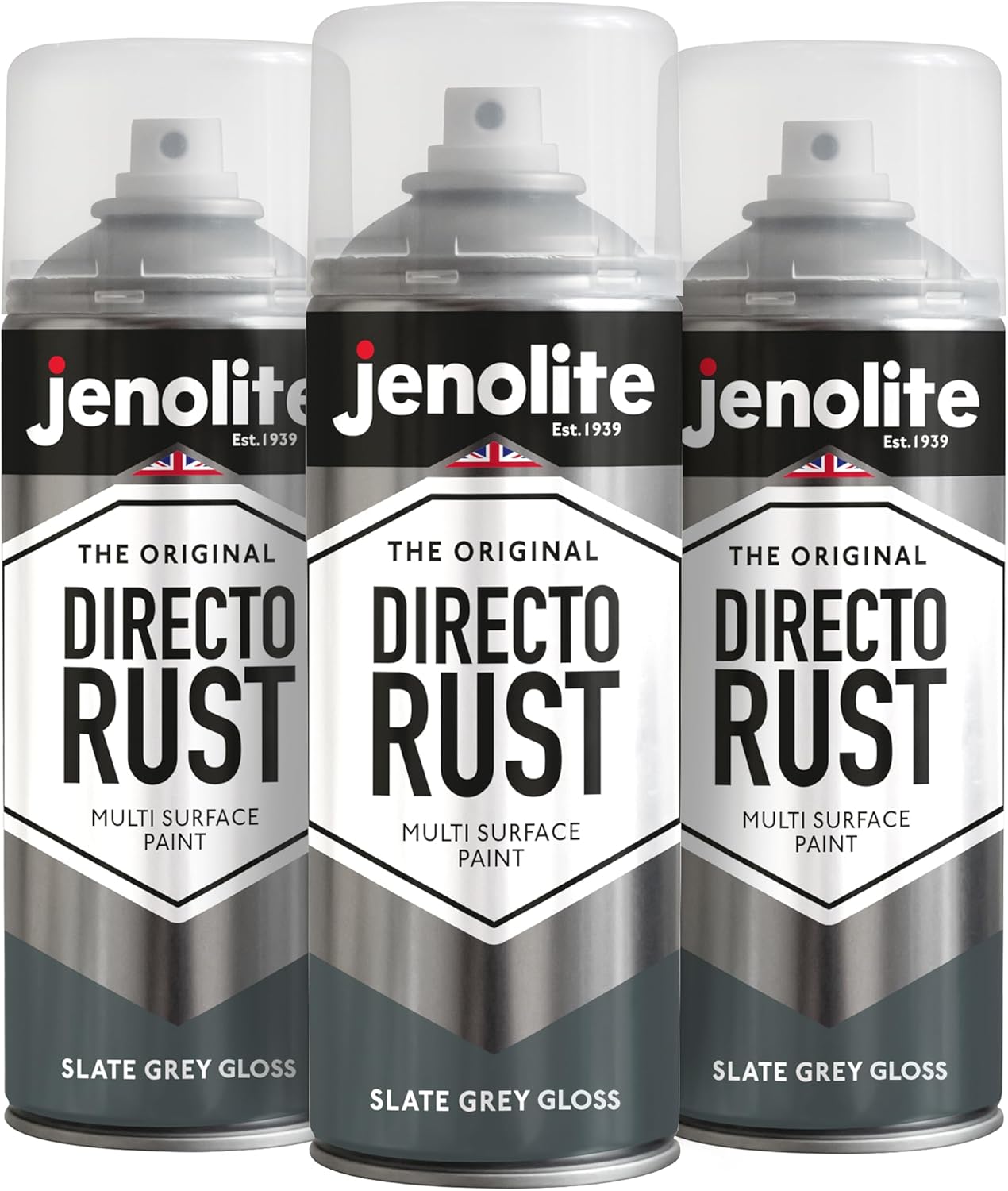 JENOLITE Directorust Pintura en aerosol brillante | 400ml | Pintura en aerosol de óxido directo para metal | Múltiples superficies: madera, metal, plástico