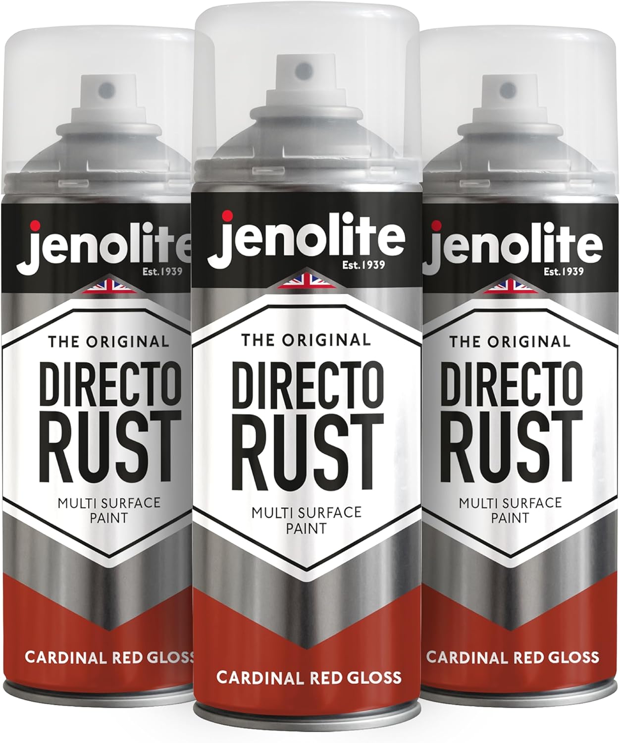 JENOLITE Directorust Pintura en aerosol brillante | 400ml | Pintura en aerosol de óxido directo para metal | Múltiples superficies: madera, metal, plástico