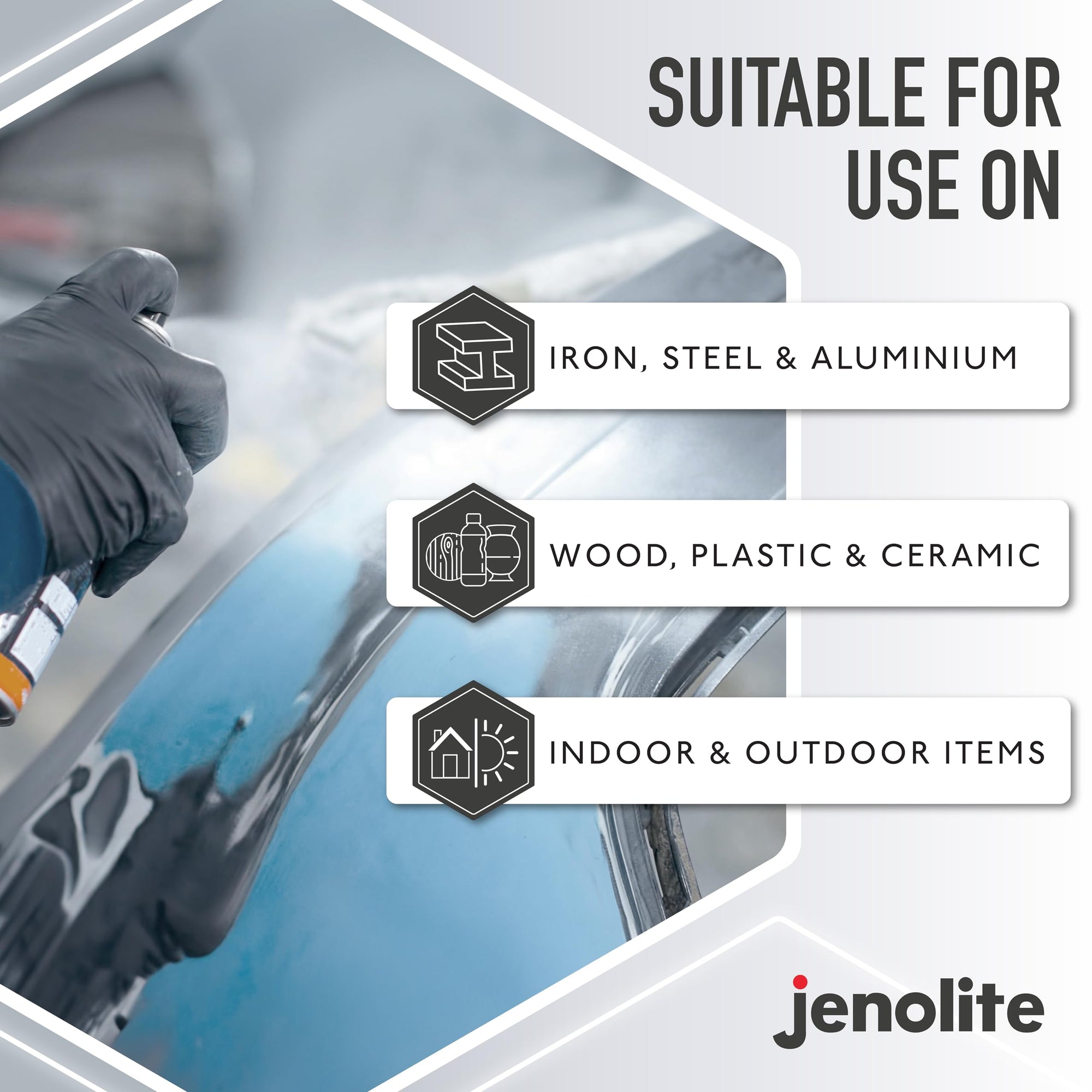 JENOLITE DIRECTORUST Satin spray paint | 400 ml | All-in-one multisurface paint: metal, wood, plastic | Apply directly on rust | RAL 9005