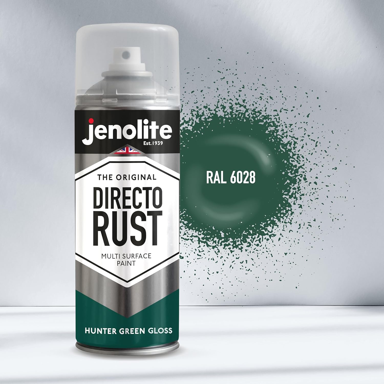 JENOLITE Directorust Pintura en aerosol brillante | 400ml | Pintura en aerosol de óxido directo para metal | Múltiples superficies: madera, metal, plástico