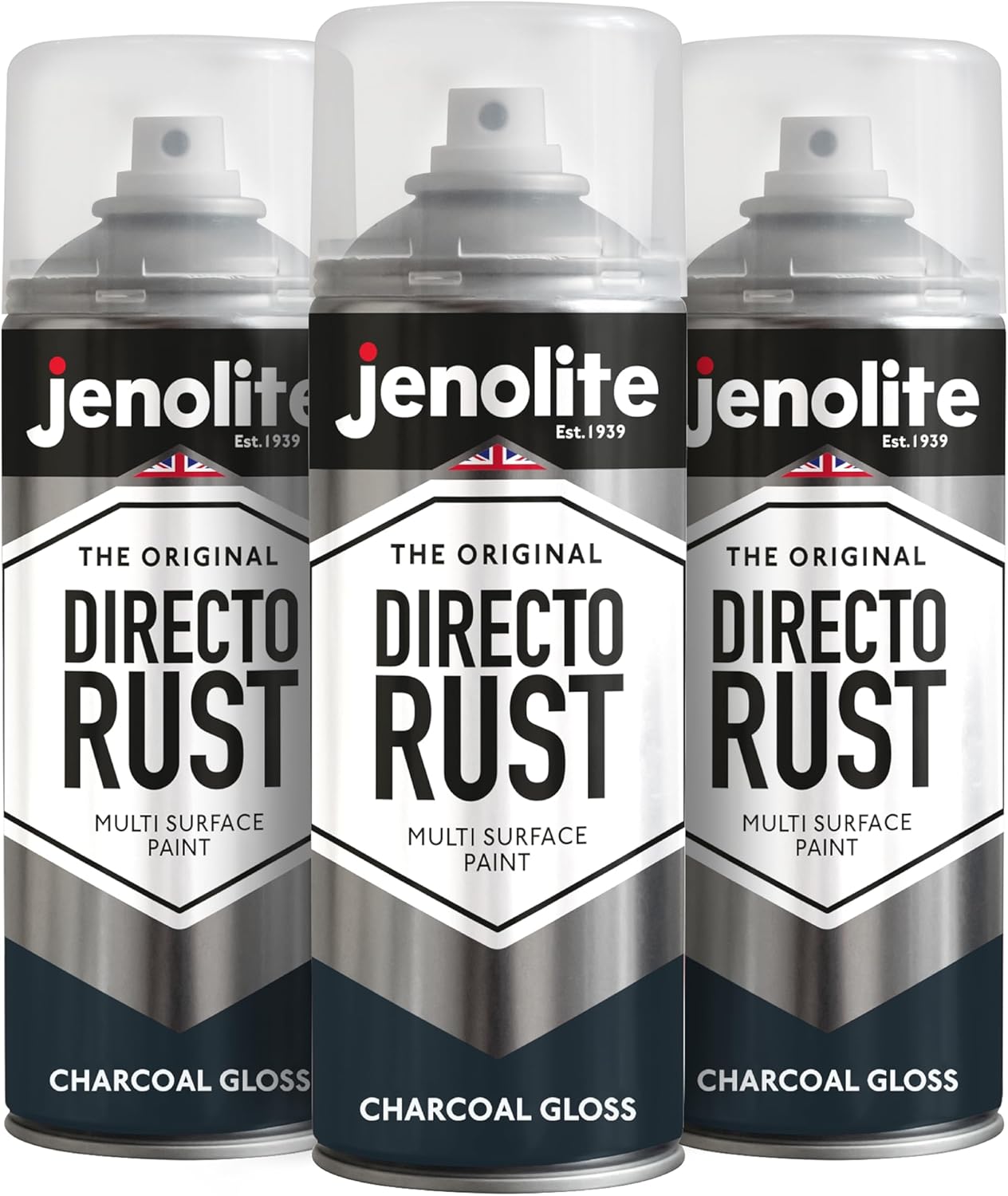 JENOLITE Directorust Pintura en aerosol brillante | 400ml | Pintura en aerosol de óxido directo para metal | Múltiples superficies: madera, metal, plástico
