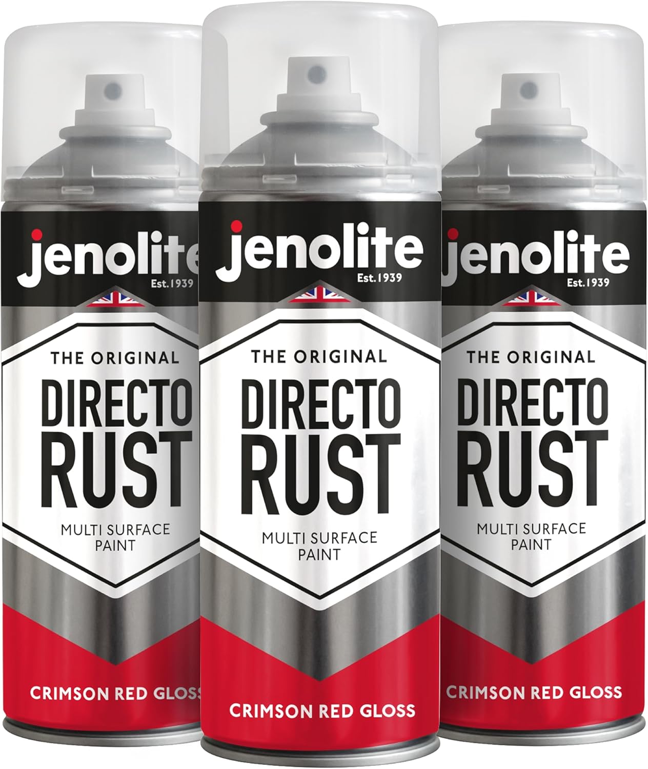 JENOLITE Directorust Pintura en aerosol brillante | 400ml | Pintura en aerosol de óxido directo para metal | Múltiples superficies: madera, metal, plástico