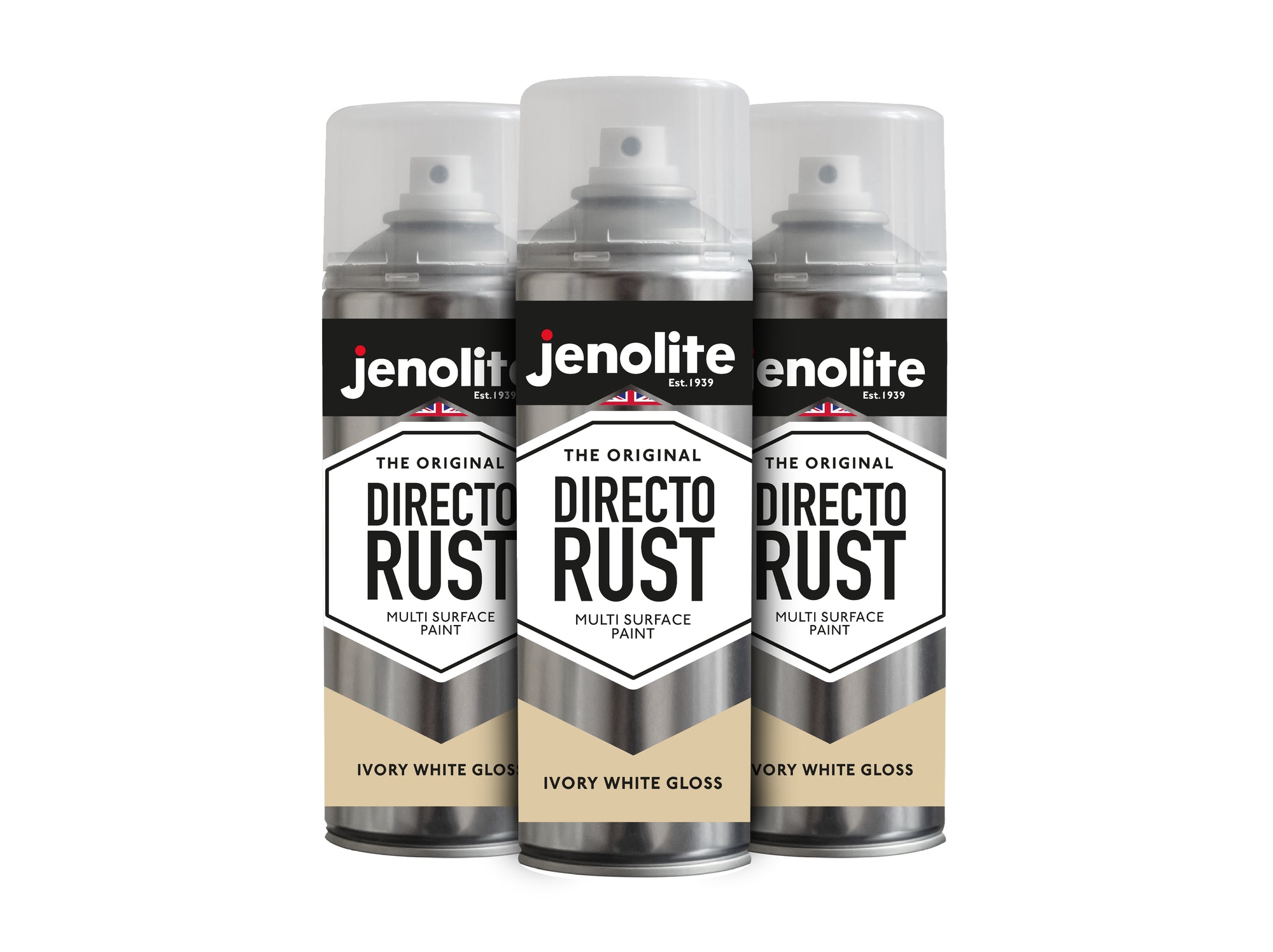 JENOLITE Directorust Pintura en aerosol brillante | 400ml | Pintura en aerosol de óxido directo para metal | Múltiples superficies: madera, metal, plástico