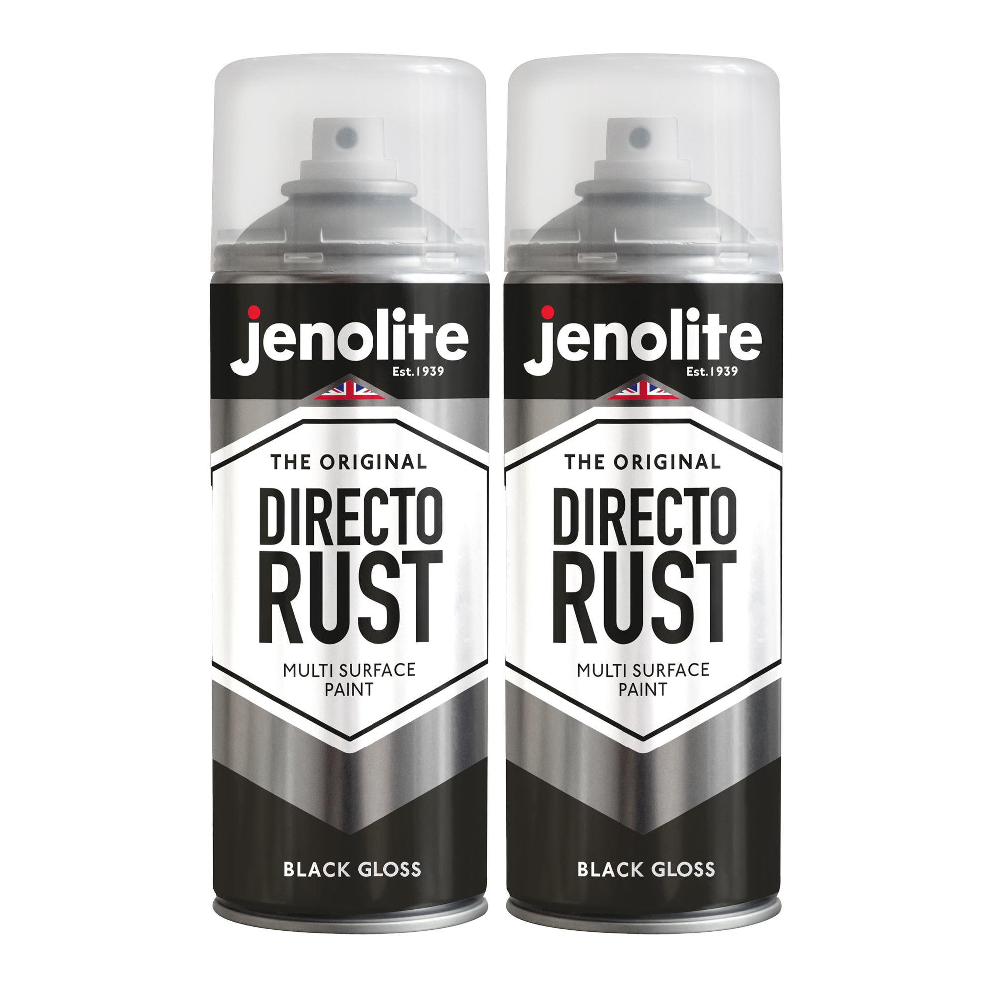 JENOLITE Directorust Pintura en aerosol brillante | 400ml | Pintura en aerosol de óxido directo para metal | Múltiples superficies: madera, metal, plástico