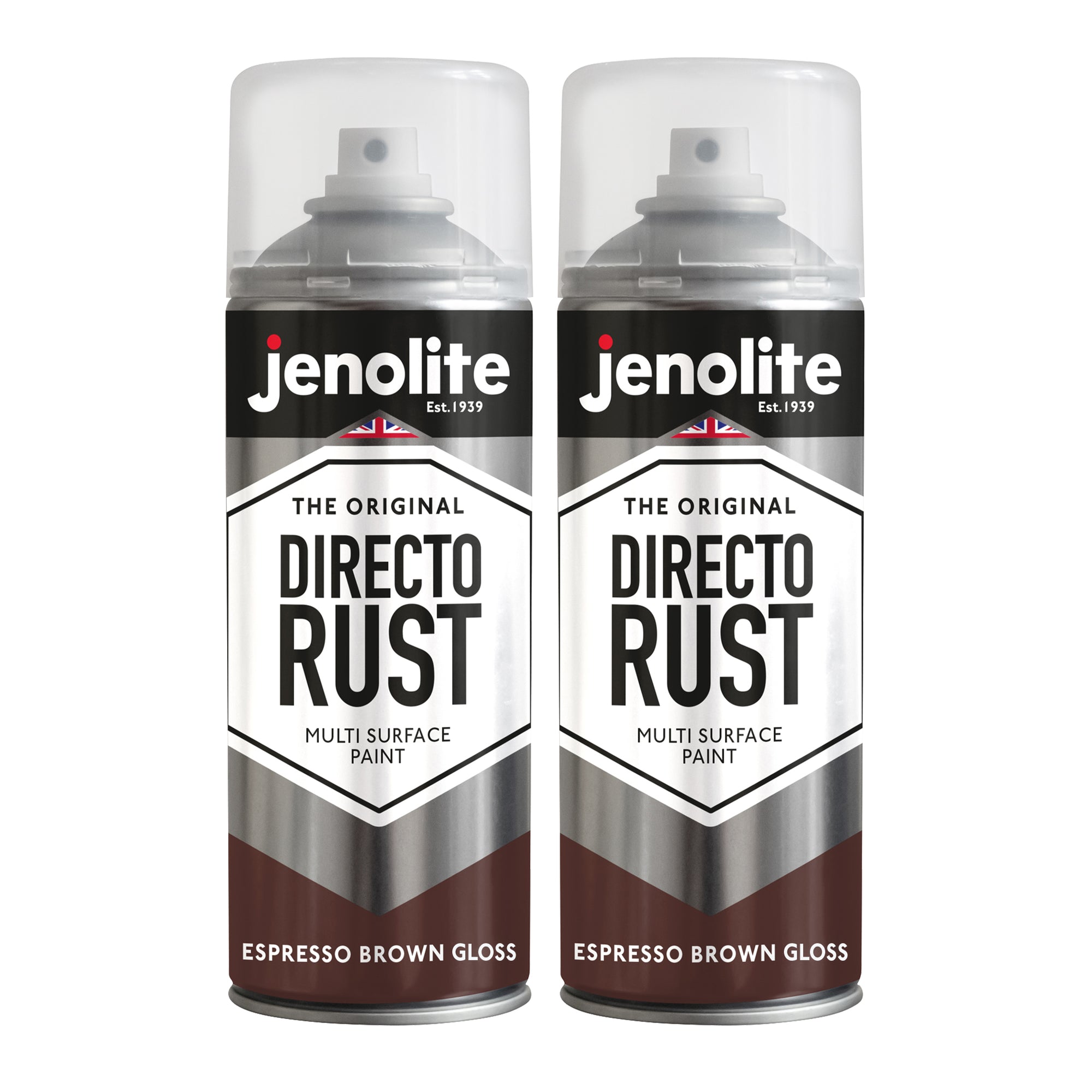 JENOLITE Directorust Pintura en aerosol brillante | 400ml | Pintura en aerosol de óxido directo para metal | Múltiples superficies: madera, metal, plástico