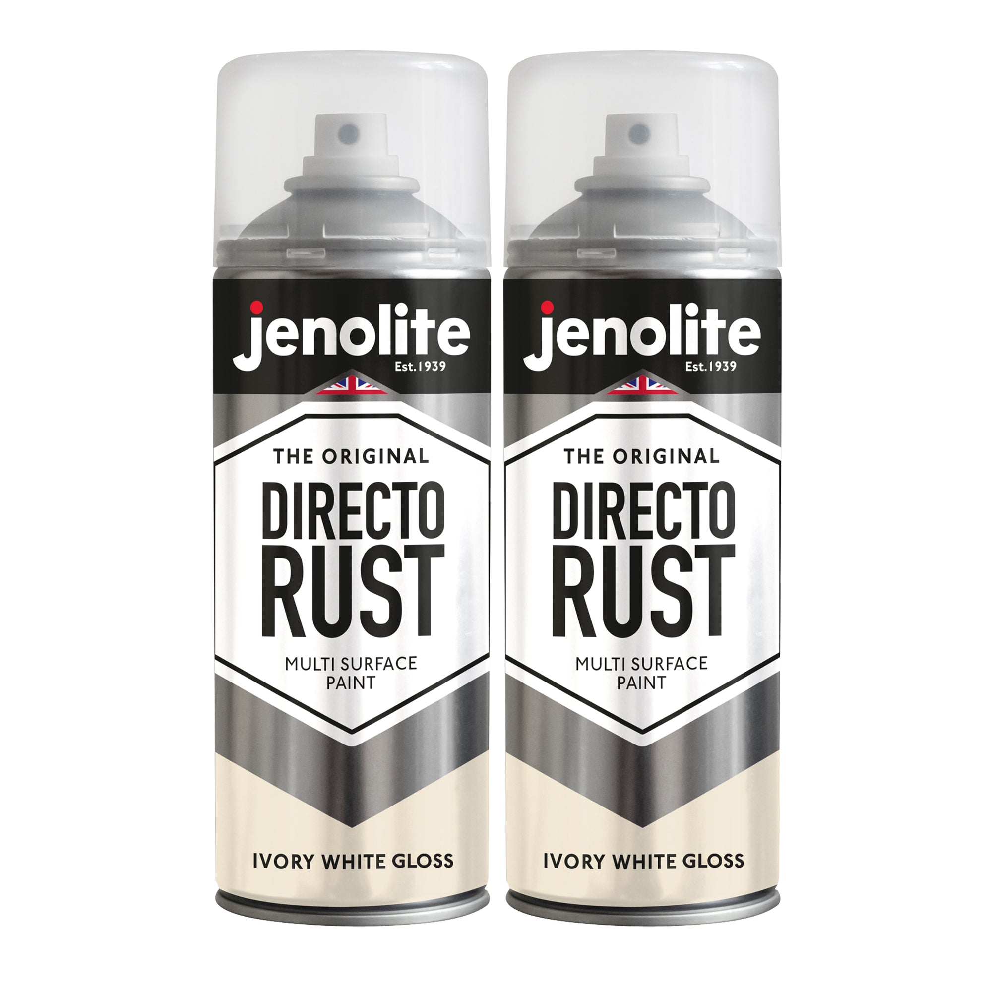 JENOLITE Directorust Pintura en aerosol brillante | 400ml | Pintura en aerosol de óxido directo para metal | Múltiples superficies: madera, metal, plástico