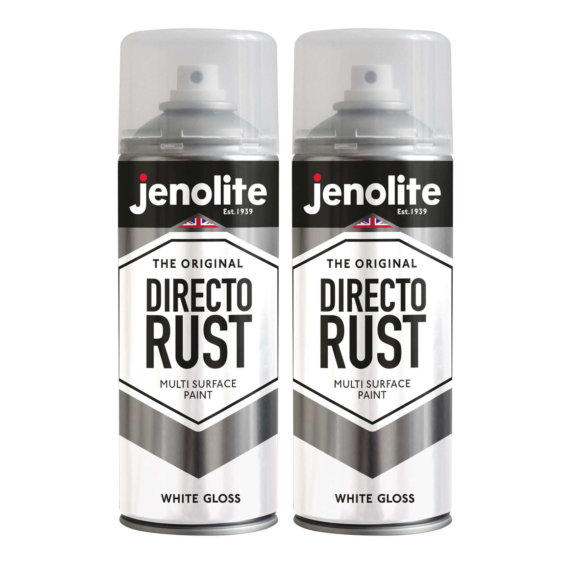 JENOLITE Directorust Pintura en aerosol brillante | 400ml | Pintura en aerosol de óxido directo para metal | Múltiples superficies: madera, metal, plástico